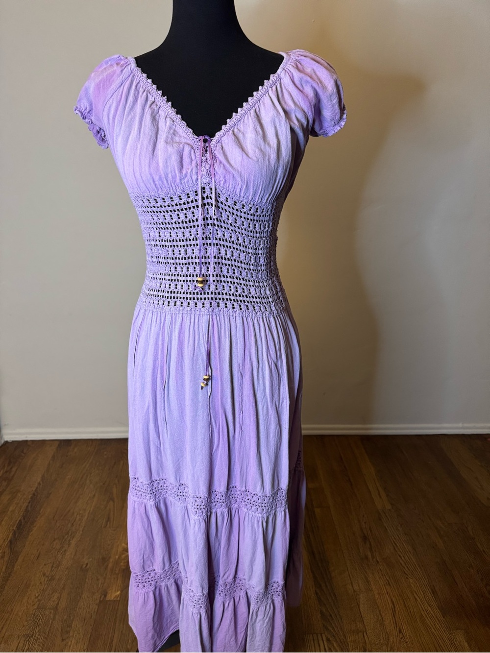 Traditional lavender handmade dress made in Mexico